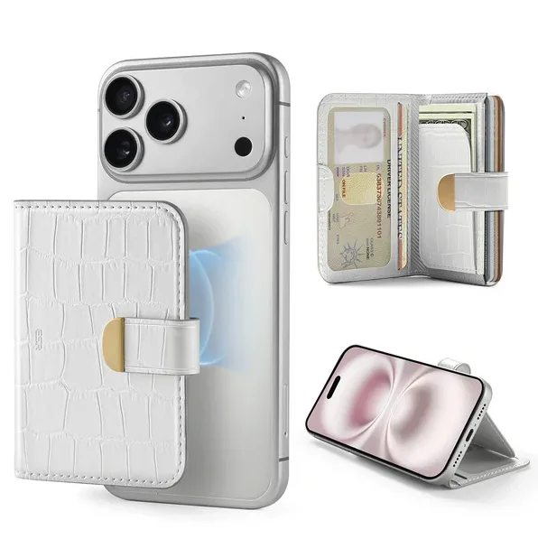 ESR รุ่น Aura Clutch Magnetic Wallet - กระเป๋าติดหลังมือถือ - สี Pearl White Croc 1 ESR รุ่น Aura Clutch Magnetic Wallet - กระเป๋าติดหลังมือถือ - สี Pearl White Croc