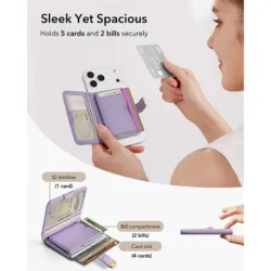 ESR รุ่น Aura Clutch Magnetic Wallet - กระเป๋าติดหลังมือถือ - สี Lavender
