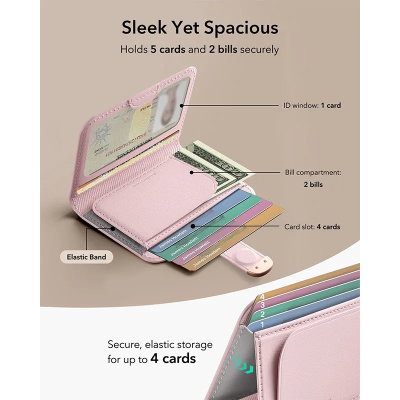 ESR รุ่น Aura Clutch Magnetic Wallet - กระเป๋าติดหลังมือถือ - สี Bubblegum Pink 3 ESR รุ่น Aura Clutch Magnetic Wallet - กระเป๋าติดหลังมือถือ - สี Bubblegum Pink - Image 3