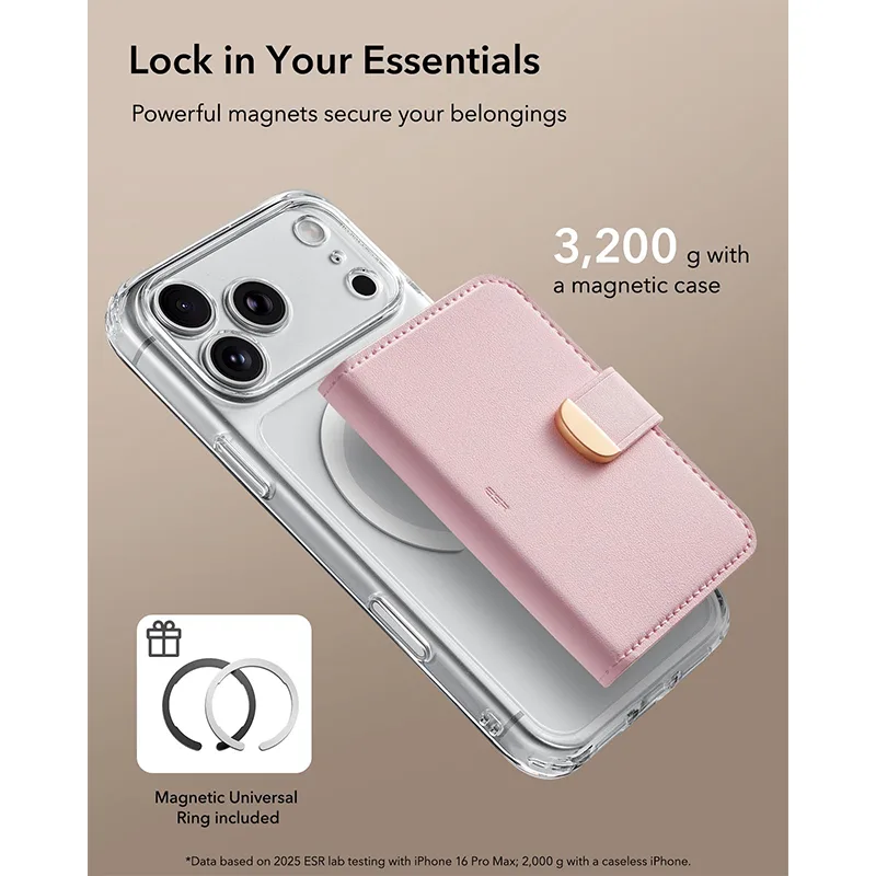 ESR รุ่น Aura Clutch Magnetic Wallet - กระเป๋าติดหลังมือถือ - สี Bubblegum Pink 2 ESR รุ่น Aura Clutch Magnetic Wallet - กระเป๋าติดหลังมือถือ - สี Bubblegum Pink - Image 2