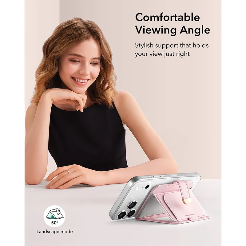 ESR รุ่น Aura Clutch Magnetic Wallet - กระเป๋าติดหลังมือถือ - สี Bubblegum Pink 6 ESR รุ่น Aura Clutch Magnetic Wallet - กระเป๋าติดหลังมือถือ - สี Bubblegum Pink - Image 6