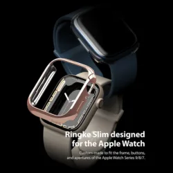 เคส Ringke รุ่น Slim - Apple Watch Series 7/8/9 (41mm) - สี Clear + Chrome Rose Gold (แพ็ค 2 ชิ้น)