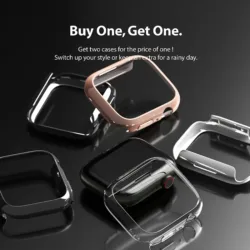 เคส Ringke รุ่น Slim - Apple Watch Series 7/8/9 (41mm) - สี Clear + Chrome Rose Gold (แพ็ค 2 ชิ้น)
