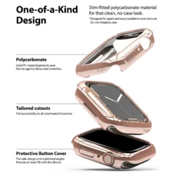 เคส Ringke รุ่น Slim - Apple Watch Series 7/8/9 (41mm) - สี Clear + Chrome Rose Gold (แพ็ค 2 ชิ้น)