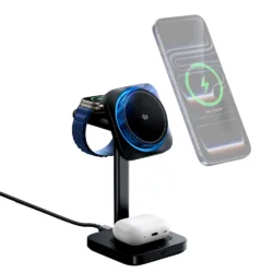ESR รุ่น Qi2.2 3-in-1 Wireless Charging Station with CryoBoost (25W) แท่นชาร์จไร้สาย - สี Black (NoPlug)