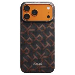 PITAKA รุ่น Monogram Leaping Edge Case - เคส iPhone 17 Pro Max - สี Orange Black