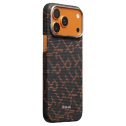 PITAKA รุ่น Monogram Leaping Edge Case - เคส iPhone 17 Pro - สี Orange Black
