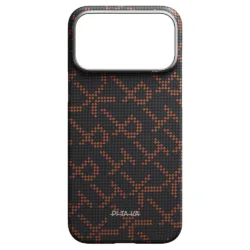 PITAKA รุ่น Monogram Leaping Edge Case - เคส iPhone 17 Pro - สี Orange Black