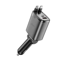 WiWU รุ่น Helix Pro GaN USB-A+C Fast Car Charger 111W (Wi-CC034) - ที่ชาร์จในรถ - สี Black