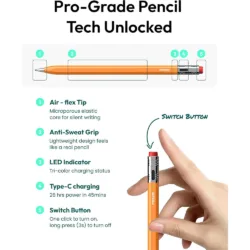 Metapen รุ่น Air8 Pro X - ปากกา iPad (2018-2025) - สี Orange