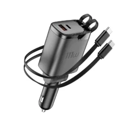 WiWU รุ่น Helix Pro GaN USB-A+C Fast Car Charger 111W (Wi-CC034) - ที่ชาร์จในรถ - สี Black