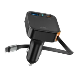 WiWU รุ่น Helix A+C Fast Car Charger 65W (Wi-CC033) - ที่ชาร์จในรถ - สี Black