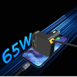 WiWU รุ่น Helix A+C Fast Car Charger 65W (Wi-CC033) - ที่ชาร์จในรถ - สี Black