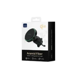 WiWU รุ่น Warriors Magnetic Car Wireless Charger (CH-325) - แท่นชาร์จไร้สายติดช่องแอร์ในรถ - สี Black