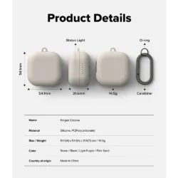 Ringke รุ่น Silicone - เคส Galaxy Buds 4 Pro - สี Stone