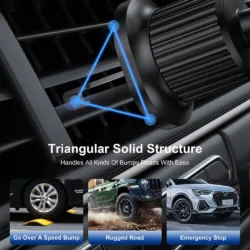 WiWU รุ่น MAGO Series Magsafe Car Mount (Wi-W051) - แท่นชาร์จไร้สายติดช่องแอร์ในรถ - สี Black