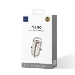 WiWU รุ่น Nano Dual C Fast Car Charger 30W (Wi-QC029) - ที่ชาร์จในรถ - สี Titanium