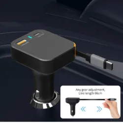 WiWU รุ่น Helix A+C Fast Car Charger 65W (Wi-CC033) - ที่ชาร์จในรถ - สี Black