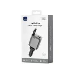 WiWU รุ่น Helix Pro GaN USB-A+C Fast Car Charger 111W (Wi-CC034) - ที่ชาร์จในรถ - สี Black