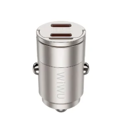 WiWU รุ่น Nano Dual C Fast Car Charger 30W (Wi-QC029) - ที่ชาร์จในรถ - สี Titanium