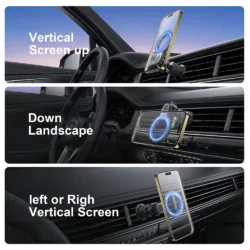 WiWU รุ่น MAGO Series Magsafe Car Mount (Wi-W051) - แท่นชาร์จไร้สายติดช่องแอร์ในรถ - สี Black