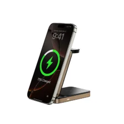 WiWU รุ่น Triple 3-in-1 Wireless Charger (Wi-W038) - แท่นชาร์จไร้สาย - สี Gold