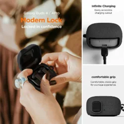 VRS รุ่น Modern Lock - เคส Galaxy Buds 4/ 4 Pro - สี Peach/Coral