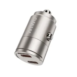 WiWU รุ่น Nano Dual C Fast Car Charger 30W (Wi-QC029) - ที่ชาร์จในรถ - สี Titanium