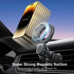 WiWU รุ่น MAGO Series Magsafe Car Mount (Wi-W051) - แท่นชาร์จไร้สายติดช่องแอร์ในรถ - สี Black