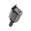 WiWU รุ่น Helix Pro GaN USB-A+C  Fast Car Charger 111W (Wi-CC034) - ที่ชาร์จในรถ - สี Black