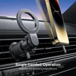 WiWU รุ่น MAGO Series Magsafe Car Mount (Wi-W051) - แท่นชาร์จไร้สายติดช่องแอร์ในรถ - สี Black