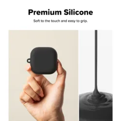 Ringke รุ่น Silicone - เคส Galaxy Buds 4 Pro - สี Black