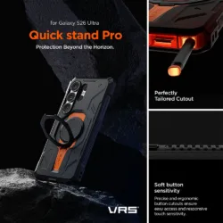 VRS รุ่น QuickStand Pro - เคส Galaxy S26 Ultra - สี Black