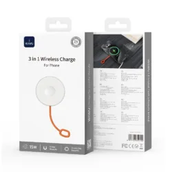 WiWU รุ่น Coin 3-in-1 Wireless Charger (Wi-W037) - แท่นชาร์จไร้สาย - สี White