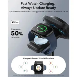 ESR รุ่น Qi2.2 3-in-1 Wireless Charging Station with CryoBoost (25W) แท่นชาร์จไร้สาย - สี Black (NoPlug)
