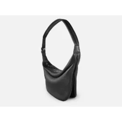 GRAMS(28) รุ่น 192 Essential Half Moon Bag - กระเป๋าสะพายข้าง - สี Black Pebbled
