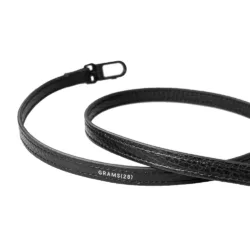 GRAMS(28) รุ่น Leather Lanyard (12mm) - สายสะพายเสริม - สี Black Pebbled