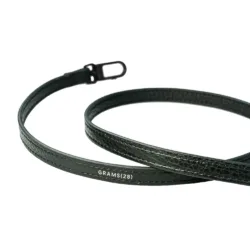 GRAMS(28) รุ่น Leather Lanyard (12mm) - สายสะพายเสริม - สี Dark Green Pebbled