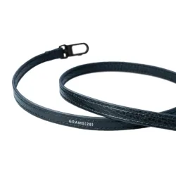 GRAMS(28) รุ่น Leather Lanyard (12mm) - สายสะพายเสริม - สี Navy Blue Pebbled