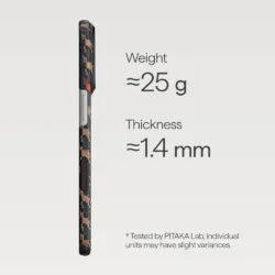 Pitaka รุ่น Happiness Rides In Edge Case (PitaTap™) - เคส iPhone 17 Pro - สี Ebony 10 Pitaka รุ่น Happiness Rides In Edge Case (PitaTap™) - เคส iPhone 17 Pro - สี Ebony