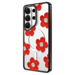 Casetify รุ่น Impact Case - เคส Galaxy S26 Ultra - ลาย Crochet Flowers - Red