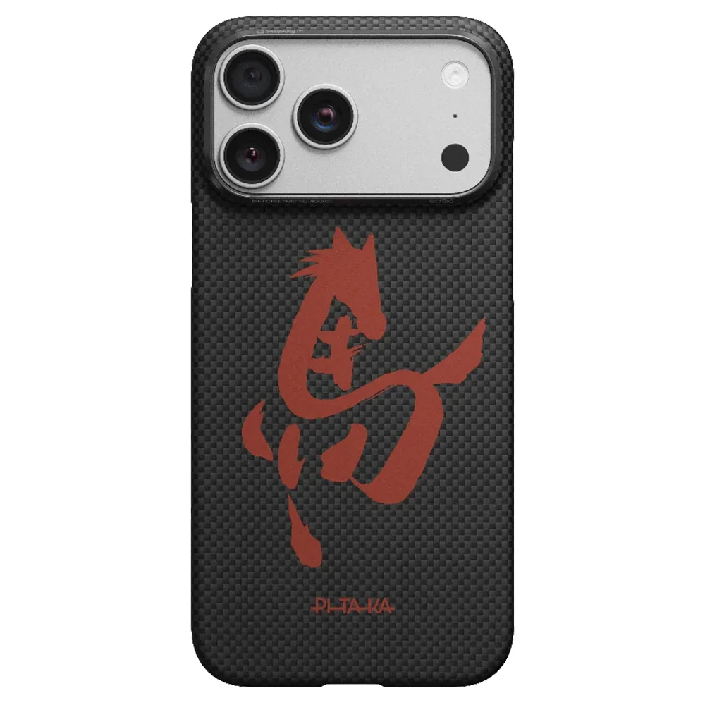 Pitaka รุ่น Ink Horse Painting Edge Case (PitaTap™) - เคส iPhone 17 Pro - สี Ink Rhythm 1 Pitaka รุ่น Ink Horse Painting Edge Case (PitaTap™) - เคส iPhone 17 Pro - สี Ink Rhythm