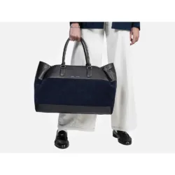 GRAMS(28) รุ่น 184 Weekender Tote - กระเป๋าโท้ท - สี Black Pebbled