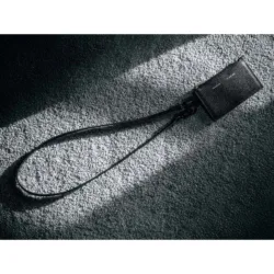 GRAMS(28) รุ่น Leather Lanyard (12mm) - สายสะพายเสริม - สี Navy Blue Pebbled