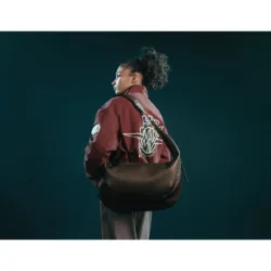GRAMS(28) X MV Agusta รุ่น 191 Rio Crossbody Bag - กระเป๋าสะพายข้าง - สี Dark Brown Pebbled