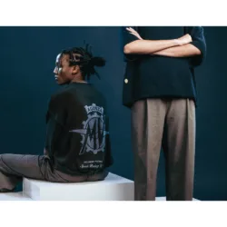 GRAMS(28) X MV Agusta รุ่น Short Sleeve Sweater (L) - เสื้อสเวตเตอร์แขนสั้น - สี Dark Navy