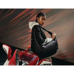 GRAMS(28) X MV Agusta รุ่น 191 Rio Crossbody Bag - กระเป๋าสะพายข้าง - สี Dark Brown Pebbled
