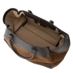 GRAMS(28) X MV Agusta รุ่น 184 Weekender Tote - กระเป๋าโท้ท - สี Dark Brown Pebbled / Suede