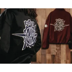 GRAMS(28) X MV Agusta รุ่น Racing Jacket (M)- เสื้อแจ็คเก็ต - สี Burgundy