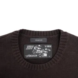 GRAMS(28) X MV Agusta รุ่น Short Sleeve Sweater (L) - เสื้อสเวตเตอร์แขนสั้น - สี Brown